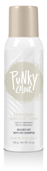 Punky Colour Platinum Blonde Temporary Hair Spray – A vibrant blonde temporary hair color spray that washes out in one shampoo.